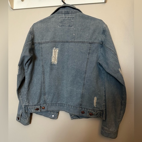 Forever 21 Distressed Blue Denim Jacket - Picture 5 of 9